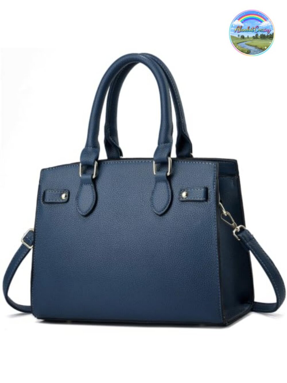 Faux Leather Satchel Handbag Top Handle Shoulder Tote Purse